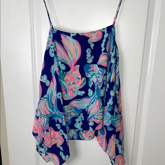 Lilly Pulitzer Blue and Pink Silk Top - Picture 6 of 13